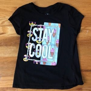 Girls 8 “Stay Cool” Black Tee Shirt